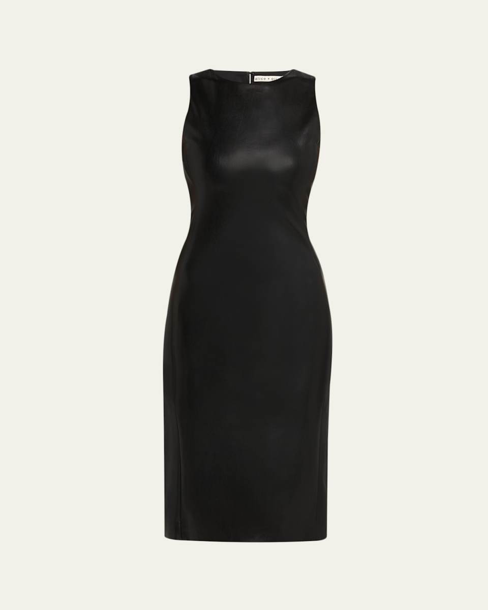 Wynell Vegan Leather Knee-Length Dress